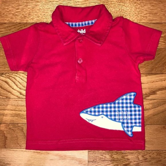 Twins - 6/9 shark polo vguc - Picture 1 of 2